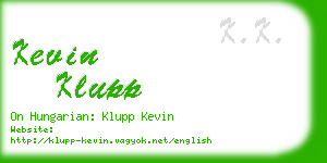 kevin klupp business card